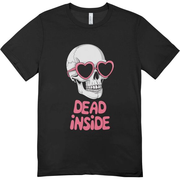 Dead Inside Skeleton Tee | Funny Halloween Shirt | Hanes Softstyle Unisex| Large - Picture 1 of 1